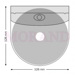Kieszeń samoprzylepna na cd dvd owalna z klapka 126x126