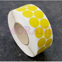 Kółka samoprzylepne tkanina do oznaczania towaru żółte 30 2,5k
