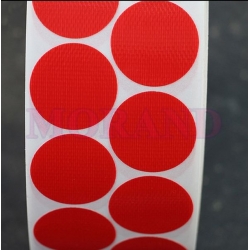 Kółka samoprzylepne z tkaniny czerwone do zaklejania i oznaczania towaru 15 5k